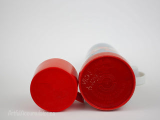Aladdin Thermos - Strawberries on blue background with red lid -  - #tag1# - #tag2# - #tag3# - #tag4# - the Artful Accumulator's Vintage Boutique
