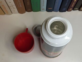 Aladdin Thermos - Strawberries on blue background with red lid -  - #tag1# - #tag2# - #tag3# - #tag4# - the Artful Accumulator's Vintage Boutique