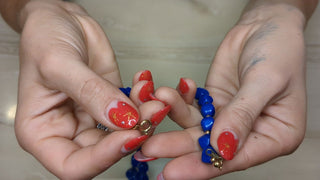 Beautiful cobalt blue faceted chunky beaded necklace with gold beaded spacers - Artful Accumulator Boutique Vintage