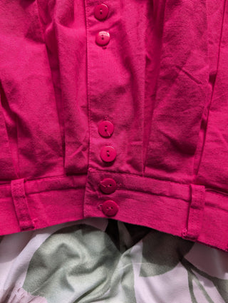 Bright Pink fabric button up skirt - Artful Accumulator Boutique Vintage