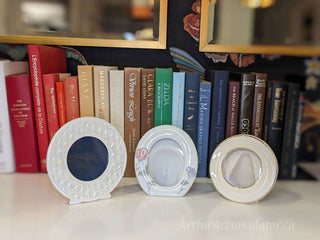 CHOICE: Round ceramic picture frames -  - #tag1# - #tag2# - #tag3# - #tag4# - the Artful Accumulator's Vintage Boutique