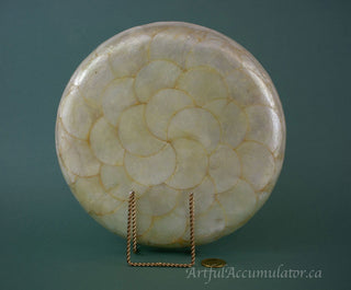 Capiz Shell Tray, circular round with raised lip -  - #tag1# - #tag2# - #tag3# - #tag4# - the Artful Accumulator's Vintage Boutique
