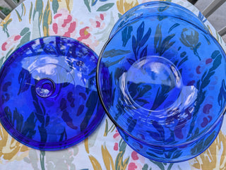 Cobalt Blue 2L 2Qt casserole oven-to-table handled bowl with matching fitted lid by Anchor Hocking - Artful Accumulator Boutique Vintage