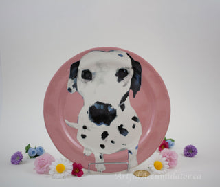 Dalmatian with pink background, set of two -  - #tag1# - #tag2# - #tag3# - #tag4# - the Artful Accumulator's Vintage Boutique