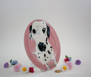Dalmatian with pink background, set of two -  - #tag1# - #tag2# - #tag3# - #tag4# - the Artful Accumulator's Vintage Boutique