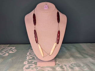 Dark Brown and Cream Necklace - very unique - Artful Accumulator Boutique Vintage