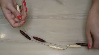 Dark Brown and Cream Necklace - very unique - Artful Accumulator Boutique Vintage