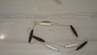 Dark Brown and Cream Necklace - very unique - Artful Accumulator Boutique Vintage