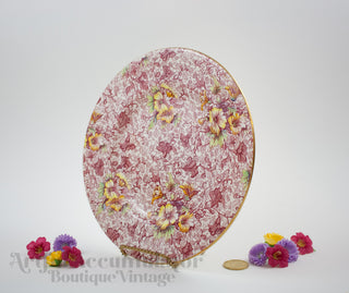 red chintz plate "Dorset" grimwades, set of two dinner plates