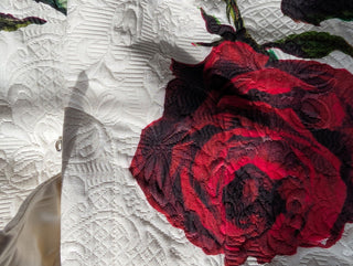 Dolce Gabbana floral rose pants cropped quilted - Artful Accumulator Boutique Vintage