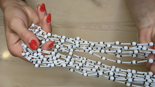 Eleven strands of black and white beads - Artful Accumulator Boutique Vintage