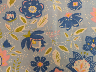 Elodie Pearl - Set of 2 Pillowcases - blue pink green florals on lightblue background - Artful Accumulator Boutique Vintage