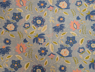 Elodie Pearl - Set of 2 Pillowcases - blue pink green florals on lightblue background - Artful Accumulator Boutique Vintage