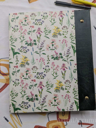 Floral mini specimens 3 ring binder with photo pages, green binding -  - #tag1# - #tag2# - #tag3# - #tag4# - the Artful Accumulator's Vintage Boutique