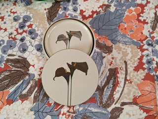 Golden Calla Lily coasters with storage box - Artful Accumulator Boutique Vintage