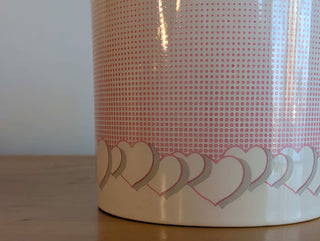 Hearts Mug with pink dot gradient and gold line - Artful Accumulator Boutique Vintage