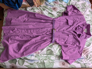 Purple 💜 vintage dress with patterned belt