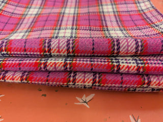 Louise - Square Tablecloth - red violet tartan - Artful Accumulator Boutique Vintage