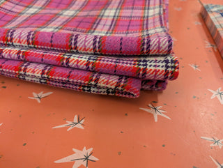 Louise - Square Tablecloth - red violet tartan - Artful Accumulator Boutique Vintage