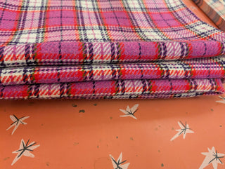 Louise - Square Tablecloth - red violet tartan - Artful Accumulator Boutique Vintage