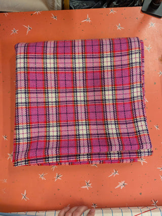 Louise - Square Tablecloth - red violet tartan - Artful Accumulator Boutique Vintage