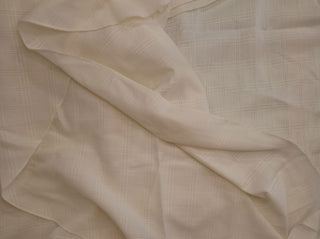 Mae - oval tablecloth - soft white with line grid - Artful Accumulator Boutique Vintage
