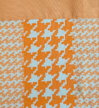 Ned - Long Pillowcase - bright orange houndstooth - Artful Accumulator Boutique Vintage