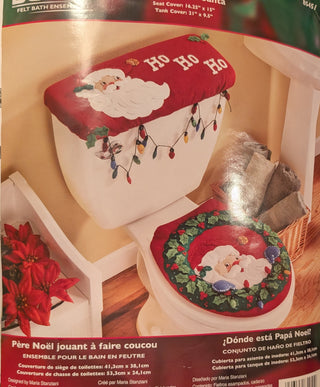 Bucilla peek-a-boo Santa toilet seat cover kit unassembled