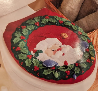 Bucilla peek-a-boo Santa toilet seat cover kit unassembled