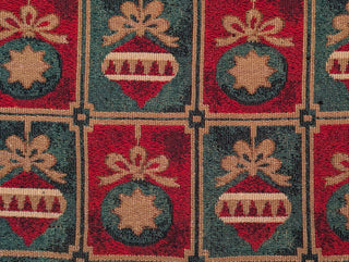 ensemble de 2 sets de table tissés avec ornements rouges et verts (motif de 8 ornements)