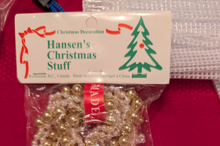 Hansen's Christmas Stuff Gold & White twisted vintage garland, new in package