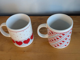 Coordinating Heart Mugs - set of 2 - a great Valentine's Day gift!
