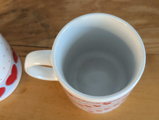 Coordinating Heart Mugs - set of 2 - a great Valentine's Day gift!