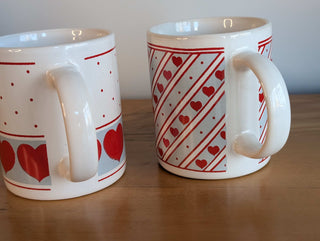 Coordinating Heart Mugs - set of 2 - a great Valentine's Day gift!