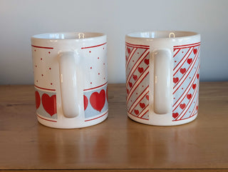 Coordinating Heart Mugs - set of 2 - a great Valentine's Day gift!