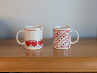 Coordinating Heart Mugs - set of 2 - a great Valentine's Day gift!