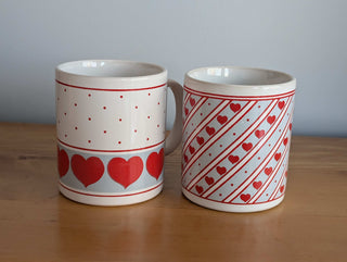 Coordinating Heart Mugs - set of 2 - a great Valentine's Day gift!