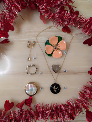 You Choose: Jewelry Collection #1: Hat pins, lockets, lovers, and florals