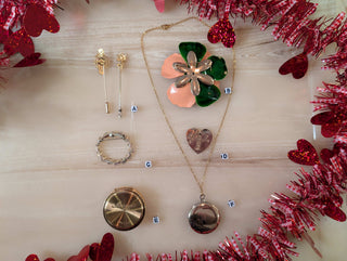 You Choose: Jewelry Collection #1: Hat pins, lockets, lovers, and florals