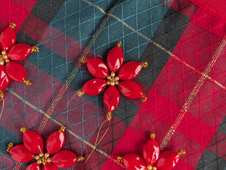 lot de 5, Poinsettia perlé avec perles