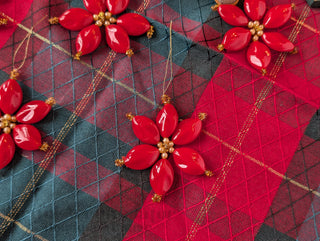 lot de 5, Poinsettia perlé avec perles