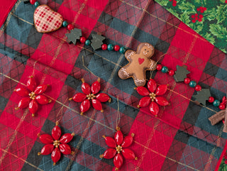 lot de 5, Poinsettia perlé avec perles