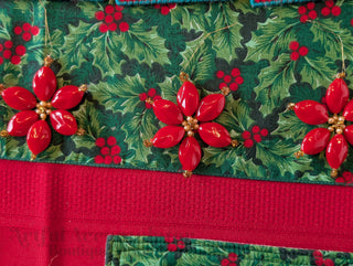 lot de 5, Poinsettia perlé avec perles