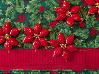 lot de 5, Poinsettia perlé avec perles