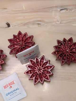 Poinsettia Christmas candles - Artful Accumulator Boutique Vintage