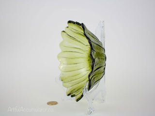 Pressed Glass Daisy Bowl in Avocado Green -  - #tag1# - #tag2# - #tag3# - #tag4# - the Artful Accumulator's Vintage Boutique