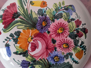 "Round Floral Candy Dish" handpainted round floral trinket jar from Italy -  - #tag1# - #tag2# - #tag3# - #tag4# - the Artful Accumulator's Vintage Boutique