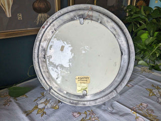 Round floral lucite casting with pewter frame - Artful Accumulator Boutique Vintage