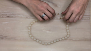 Short Necklace with Translucent Creamy Round Beads - Artful Accumulator Boutique Vintage