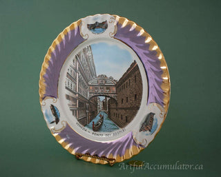 Venezia river boat scene, iridescent blue decorative plate from italy -  - #tag1# - #tag2# - #tag3# - #tag4# - the Artful Accumulator's Vintage Boutique
